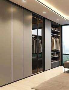 Armoire de rangement moderne et simple en bois massif pour chambre à coucher Armoire portable pour meubles de maison avec fonction réglable - Product Image 3