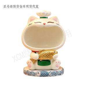 งานฝีมือเรซิ่นรูปแมวเช<span class=keywords><strong>ฟ</strong></span>โคอิ - ที่เก็บของบริเวณทางเข้าพร้อมฐานรูปปลา, ของตกแต่งห้องครัว, เห<span class=keywords><strong>มา</strong></span>ะสำหรับเก็บกุญแจและของตกแต่งบ้านสไตล์โมเดิร์น - Product Image 4