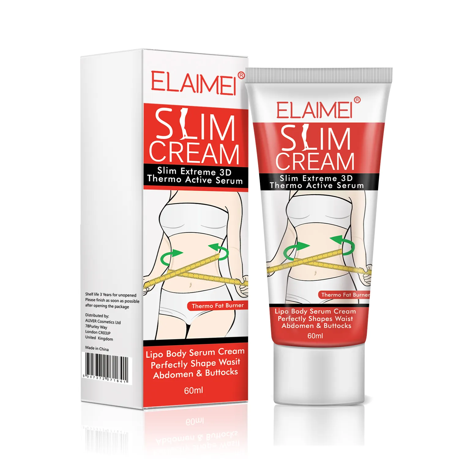 Elaimei creme quente eficaz para perda de peso, tratamento anti celulite para queima de gordura, perda de peso