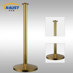 Traust Outdoor Stainless Steel Post Traffic Que Crowd Control Velvet Ropes Retractable Belt Fence Bollard Stanchions Barrier