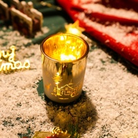 Vente en gros de pots à bougies électro-plaqués vides pour la décoration de Noël, fournitures pour la fabrication de bougies