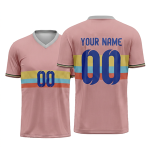 Custom Digital Printed Spandex/Nylon Customizable Team Name logo Crew Neck dusty <b>rose</b> Men's Athletic Jersey-Breathable Quick Dry - Product Image 1
