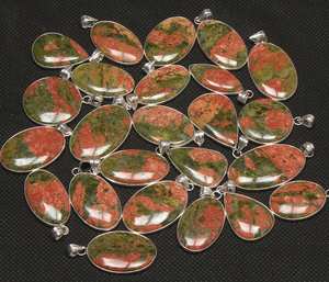 สร้อยคอจี้คริสตัล unakite สำหรับผู้หญิงทำด้วยมือเครื่องประดับอัญมณีหนามเตยธรรมชาติชุบทอง - Product Image 2