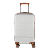 Valise à roulettes moderne de luxe ultra-légère en PP, grande capacité, unisexe, avec fermeture éclair et serrure intelligente