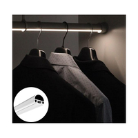 Profil LED rond en aluminium ALP077 avec diffuseur en PC, diamètre 33 mm pour armoire