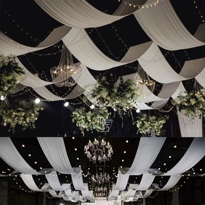 Voilage de <span class=keywords><strong>plafond</strong></span> pour salle de <span class=keywords><strong>mariage</strong></span> et hôtel, en tissu élastique, soie de lait et gaze - Product Image 6