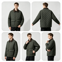 Veste matelassée en velours côtelé pour homme avec col en velours côtelé, logo personnalisé, vente en gros, style vintage classique, vêtement d'extérieur chaud pour l'hiver