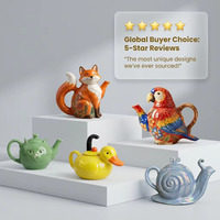 Théière en céramique de luxe faite à la main en forme de léopard, bouilloire à thé en porcelaine au design animal personnalisé avec infuseur pour la cuisine domestique