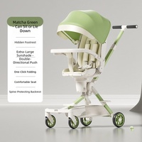 Poussette bébé légère en métal pliable avec siège réversible et design haute vue, capacité de charge 15 kg, idéale pour les voyages des parents