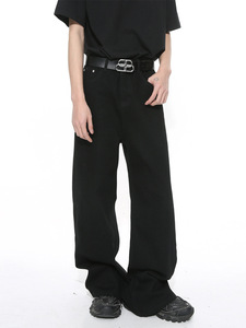 Jeans droits pour hommes, lavage foncé, amples, simples, Holgados, directement de l'usine - Product Image 3