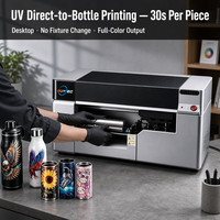 Imprimante UV Suntec STR-180D pour bouteilles - Format de bureau, sans changement de fixation, haute vitesse 30s/pièce pour gobelets personnalisés, tasses et articles cylindriques