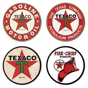 Panneau métallique vintage Texaco Gasoline, logo étoile rouge, produits pétroliers, décoration pour <span class=keywords><strong>garage</strong></span>, man cave, art mural automobile - Product Image 1
