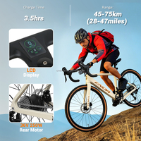 Bicicleta de Carretera Eléctrica Premium de Fibra de Carbono 700C*35C con Batería Oculta, Horquilla de Carbono, 250W, Bicicleta de Alta Gama para Desplazamientos, Súper Ligera
