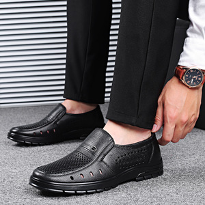 Mocasines de cuero vacuno de primera calidad para hombre, color marrón, perforados, sin cordones, informales, para uso diario. - Product Image 2