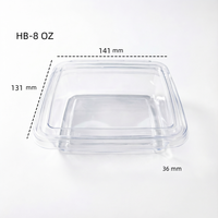 Emballage personnalisé transparent anti-buée à charnière en PET, inviolable, pour la découpe de gâteaux et de salades de fruits en supermarché