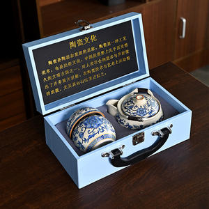 Juego de Té de Cerámica Portátil Lotus Vine, Caja de Regalo Empresarial Completa, Regalo Premium para Reuniones Anuales - Product Image 2