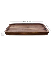 Plateau de service carré en bois de noyer sud-américain, poli, fait main, durable, écologique, classique, pour le petit-déjeuner, les plats et les collations