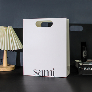 Tùy chỉnh in đen & trắng sang trọng chết cắt túi giấy cho mỹ phẩm và thời trang giày khuyến mãi bao bì - Product Image 2