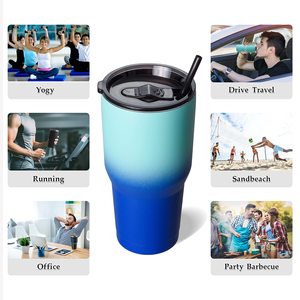 Vaso Térmico Personalizable al por Mayor de 20oz 30oz de Doble Pared de Acero Inoxidable para Café y <span class=keywords><strong>Vino</strong></span> con Pajita y Logotipo Personalizado - Product Image 5