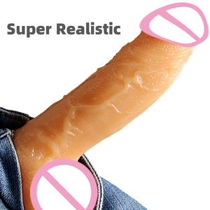 Simulación realista masturbador femenino consolador grande y pene artificial juguetes sexuales ventosa Vaginal Anal diseñado mujeres lesbianas - Product Image 1
