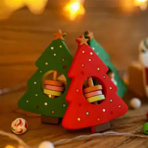 Produits en gros hochet de noël jouets de dentition en gros bébé cadeau prix réduit père noël anneau de dentition