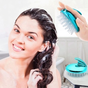 Brosse de massage du cuir chevelu en silicone personnalisée brosse à shampoing pour le nettoyage en profondeur de la tête peigne de massage au point d'acupuncture - Product Image 1