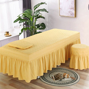 Beauty bed sheet four-piece <b>set</b>, summer thickened quilted with holes, massage bed sheet, bed skirt (single piece with holes) - Product Image 5