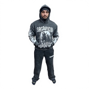 Conjunto Deportivo TWIN CITY para Hombre, Sudadera con Capucha y Pantalones de Algodón con Estampado Completo, Estilo Urbano, Corte Regular, Transpirable, para Invierno - Product Image 1