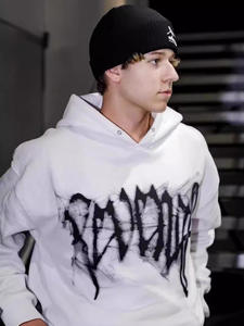 कस्टम लोगो मैन स्ट्रीट स्ट्रंगलेस हूडी सूती हेवीवेट कपड़े के साथ गुडी, ढीले फिट कील धुलाई हुई कॉलर - Product Image 3