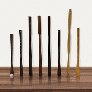 Sunshine Hemu Solid Wood Shoehorn Long Handle Straight Style Shoe <b>Puller</b> For Easy Wear Summer Winter Spring Autumn - Product Image 1