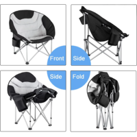 Chaise pliante d'extérieur en fer, chaise lune, chaise de récréation, chaise de réalisateur, chaise de camping rembourrée et épaissie, portable pour la pêche