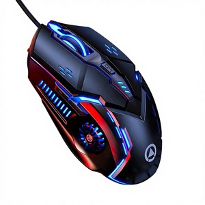 เมาส์เกมมิ่งแบบมีสายสำหรับคนถนัดขวา รุ่นสั่งทำพิเศษ ไฟ RGB สวิตช์แบบเงียบ ใช้พอร์ต USB - Product Image 1