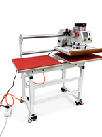 Presse à chaud pneumatique haute pression à double poste de travail, petite machine de transfert thermique pour logos et étiquettes