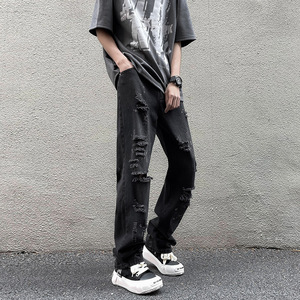 Vaqueros de mezclilla lavados y rasgados para hombre, de pierna recta, holgados, de talle medio, estilo veraniego, juvenil, americano, de marca de moda urbana, <span class=keywords><strong>Badboy</strong></span>, atractivos - Product Image 3