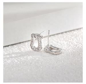 CZ Crystal Stone <strong>Horse</strong> <strong>Shoe</strong> Tiny Fancy Post Studs <strong>Earrings</strong> Horseshoe <strong>Earrings</strong> for Women - Product Image 4