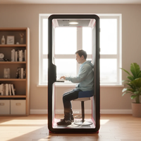 Cabina Acústica Ergonómica para Llamadas Telefónicas de Oficina, Ahorra Espacio, Insonorizada, OEM ODM, Ignífuga, Privacidad Acústica, Instalación Rápida en 30 Minutos