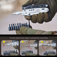 Multi-Tool Couteau de poche métrique avec mâchoire dentelée Équipement de survie de camping Pince pliante Ciseaux et tournevis OEM Personnalisable