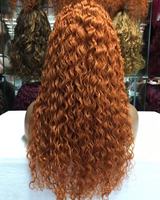Perruque en cheveux humains Deep Wave 180% 250% 350% orange, perruques en cheveux humains couleur gingembre avec dentelle frontale transparente pour femmes noires