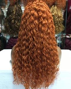 Perruque en cheveux humains Deep Wave 180% 250% 350% orange, perruques en cheveux humains couleur gingembre avec dentelle frontale transparente pour femmes noires - Product Image 1