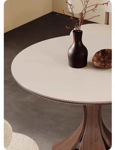 Hiện đại đơn giản Scandinavian rắn gỗ vòng bàn ăn bàn xoay ý ăn Bộ gồm đá cẩm thạch hàng đầu cho phòng ăn nhà - Product Image 6