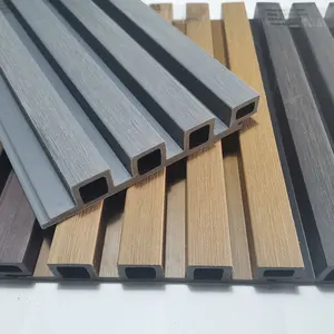 Modern Louvers type outdoor wall cladding capped wpc exterior wall panels wood plastic composite wall covering