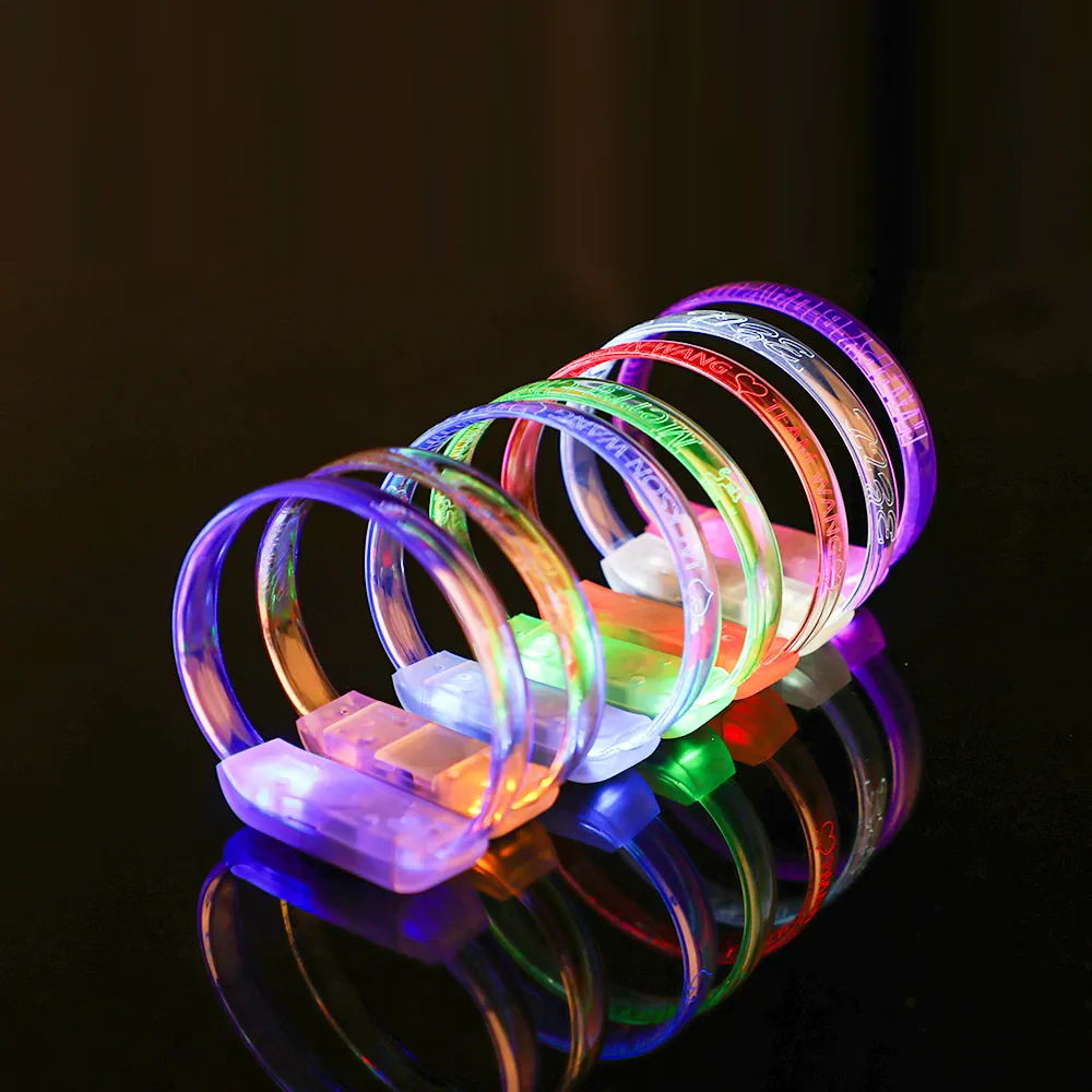 Popular Christmas Promotional Gifts LED Steady Slow Quick Flashing Light Bracelet led event party supplies