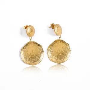 Boucles d'oreilles en acier inoxydable, bijoux de luxe haut de gamme, sans ternissement, plaqué or 18K, vente en gros