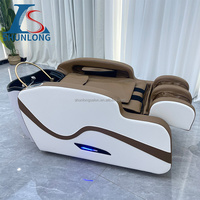 Lit de massage en cuir synthétique, lit de shampooing à vapeur moderne, lit de spa pour la tête, lit de shampooing avec circulation d'eau