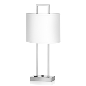 Lámpara de Mesa Dorada Simple de Hierro con Acabado Niquelado y Interruptor de Atenuación - Product Image 1