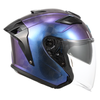 Casque de moto à face ouverte en fibre de carbone, fermeture rapide en fibre de verre, sécurité tout temps, homologué DOT, double visière, taille XL