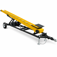 Convoyeur de bois de chauffage à essence 7HP, élévateur de bois de 236 pouces de long, empileur de bûches réglable en hauteur de 124 pouces pour le traitement du bois de chauffage