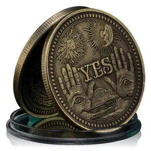 Ya atau tidak ada Gothic prediksi koin semua melihat mata atau malaikat kematian perunggu koin peringatan hadiah suvenir