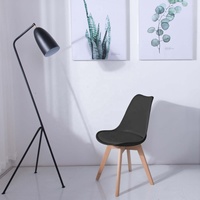 Chaise de Salle à Manger de Luxe Design Italien avec Pieds en Bois Scandinave, Chaise d'Appoint en Bois et Plastique pour Table à Manger