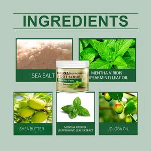 Gommage pour les pieds à la menthe poivrée biologique en gros, marque privée, 177 g - Soin exfoliant et lissant pour des pieds sains et doux - Product Image 3